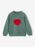 Fancy Sweatshirt for Girls ecru+emerald green+marl grey 