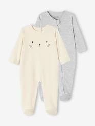 Baby-Pack of 2 Unisex Sleepsuits in Interlock & Zip Fastening