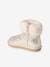 Water-Repellent Furry Boots with Zip for Girls brown+golden beige 