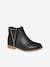 Leather Boots with Zip & Elastic for Girls black 