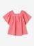 Blouse with Square Neckline, in Broderie Anglaise, for Babies ecru+raspberry pink+sage green 