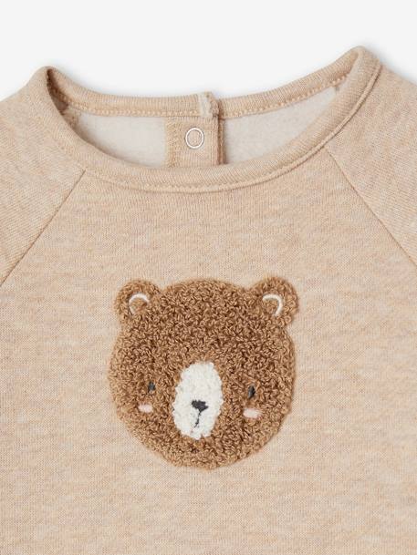 Sweatshirt & Trousers Combo for Babies ecru+marl beige+rose 