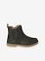 Leather Boots with Seams, for Girls black+brown 