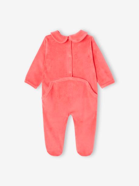 Pack of 2 Velour Sleepsuits for Babies rose 