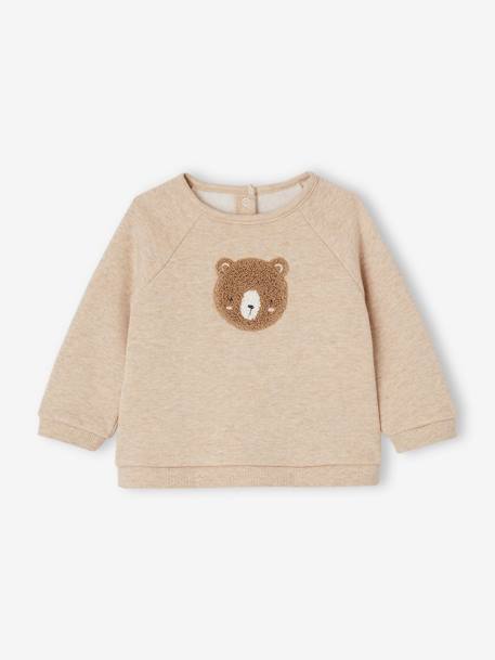 Sweatshirt & Trousers Combo for Babies ecru+marl beige+rose 