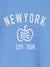 Top with New York Inscription on the Chest & Back, for Boys azure 