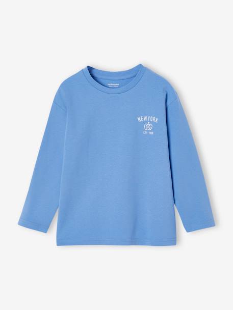 Top with New York Inscription on the Chest & Back, for Boys azure 