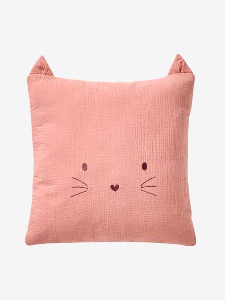 Cotton Gauze Animal Cushion cinnamon+rose+sage green 