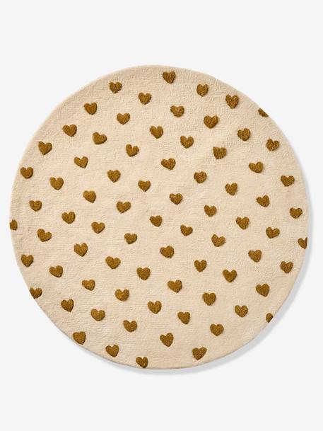 Heart Rug printed beige 