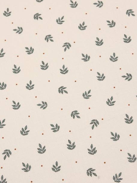 Fitted Sheet in Recycled Cotton for Children, Retro Flowers printed white 