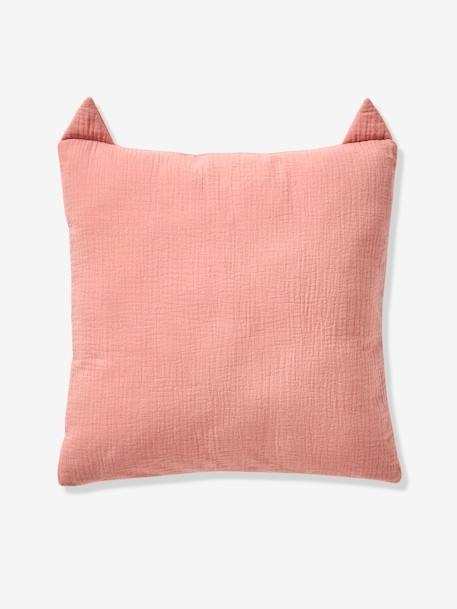 Cotton Gauze Animal Cushion cinnamon+rose+sage green 