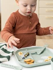 Nursery-Mealtime-Bowls & Plates-Compartment Plate, Happy Clouds by DONE BY DEER