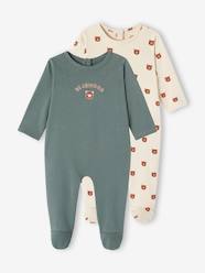Baby-Pack of 2 "Teddy bear" Fleece Sleepsuits for Boys