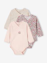 Pack of 3 Long Sleeve Bodysuits in Organic Cotton for Newborn Babies