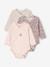 Pack of 3 Long Sleeve Bodysuits in Organic Cotton for Newborn Babies pale pink 