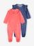 Pack of 2 Velour Sleepsuits for Babies rose 