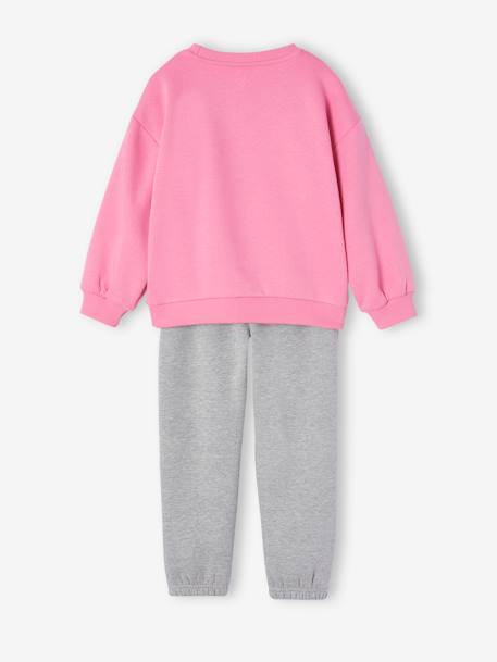 Sports Combo Fleece Sweatshirt + Joggers for Girls sweet pink 