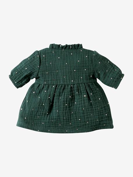 Cotton Gauze Dress for Dolls green 