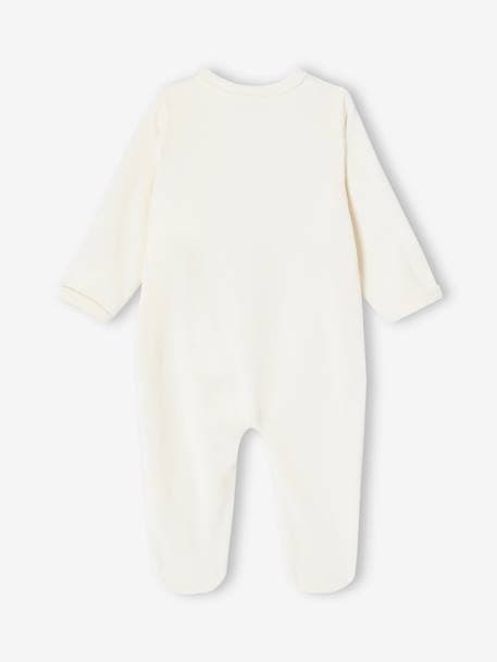 Pack of 2 'Little Lambs' Sleepsuits in Velour, for Babies pale yellow 