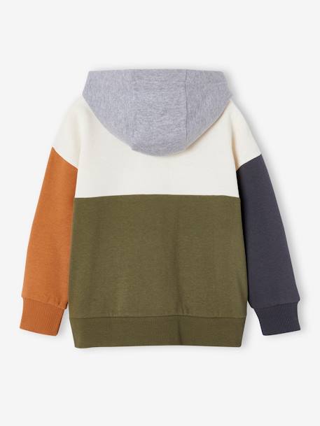 Colourblock Hoodie for Boys, Basics multicoloured+olive 