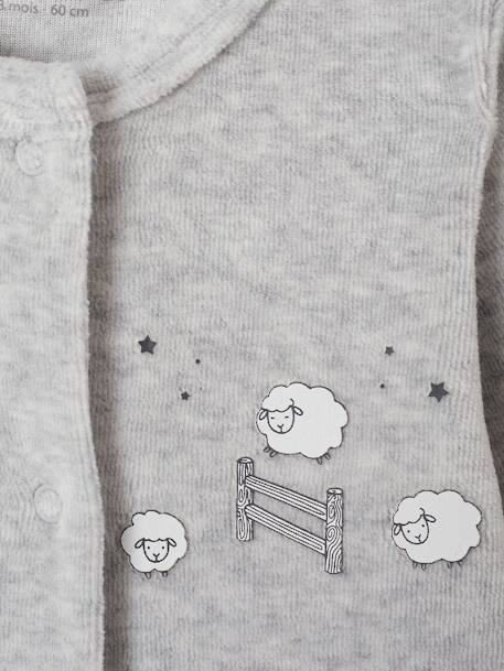 Pack of 2 'Little Lambs' Sleepsuits in Velour, for Babies pale yellow 