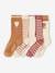 Pack of 5 Pairs of Heart Socks for Girls beige+chambray blue 