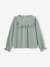 Ruffled Blouse in Cotton Gauze, for Girls blush+ecru+grey green 