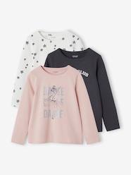 Girls-Tops-T-Shirts-Pack of 3 Long Sleeve Tops for Girls