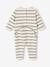 Striped Sleepsuit with Cars Motif for Baby Boys ecru 