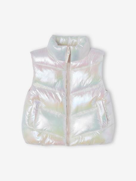 Waistcoat with Pearly Shiny Effect for Girls ecru 