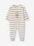 Striped Sleepsuit with Cars Motif for Baby Boys ecru 