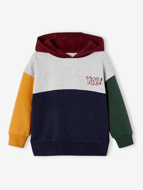 Colourblock Hoodie for Boys, Basics multicoloured+olive 