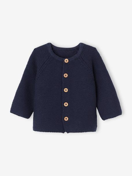 Cardigan + Detachable Hood Lined in Sherpa, for Babies navy blue 