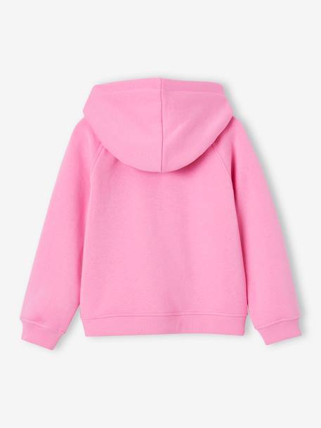 Hooded Jacket with 'Team' Sport Motif for Girls green+navy blue+sweet pink 