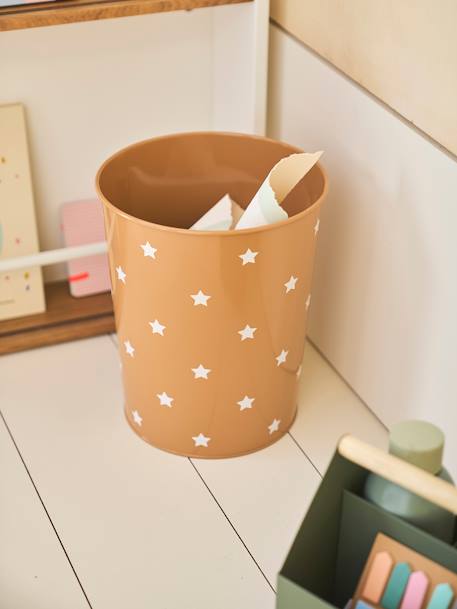 Stars Waste Bin in Metal caramel 