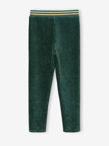 Corduroy Leggings for Girls BROWN MEDIUM SOLID+emerald green+navy blue 