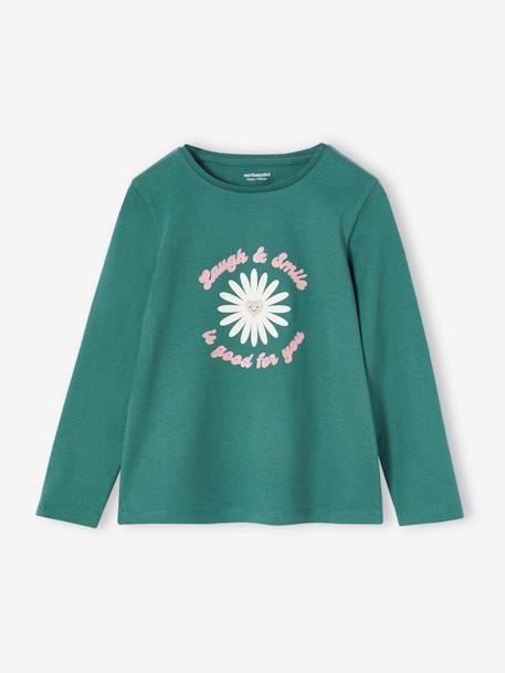 Pack of 3 Long Sleeve Tops for Girls almond green+anthracite+grey blue+navy blue+old rose 