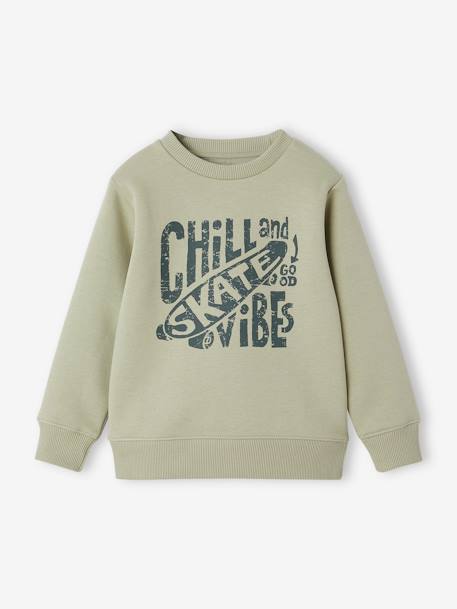 Basics Sweatshirt with Graphic Motif for Boys marl white+medium blue+sage green 