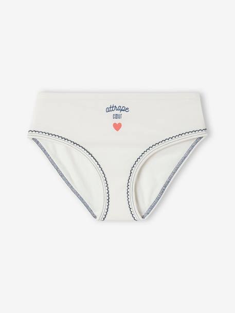 Pack of 7 Heart Briefs for Girls navy blue 