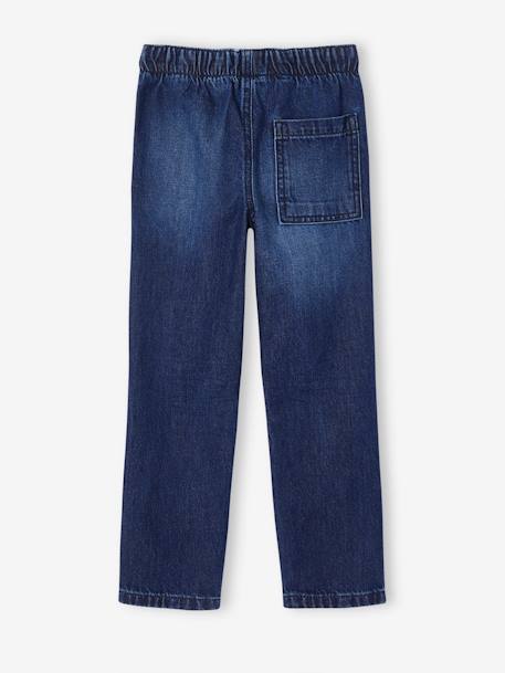 Wide Easy to Slip On Jeans for Boys bleached denim+brut denim+stone 