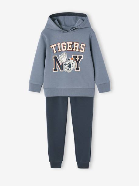 Sports Combo: Hoodie & Joggers for Boys green+grey blue+pecan nut 