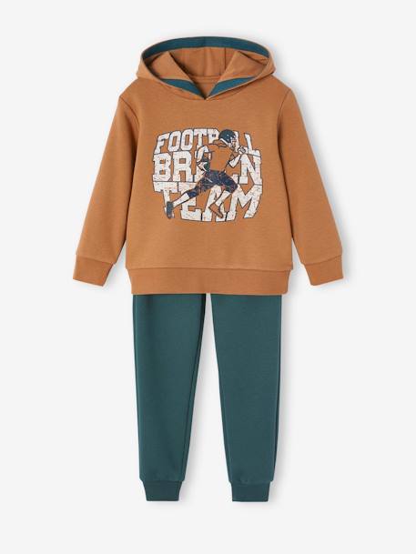 Sports Combo: Hoodie & Joggers for Boys green+grey blue+pecan nut 