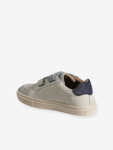 Hook-&-Loop Leather Trainers ecru 