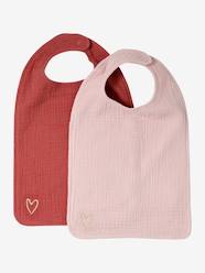 -Set of 2 Bibs in Cotton Gauze