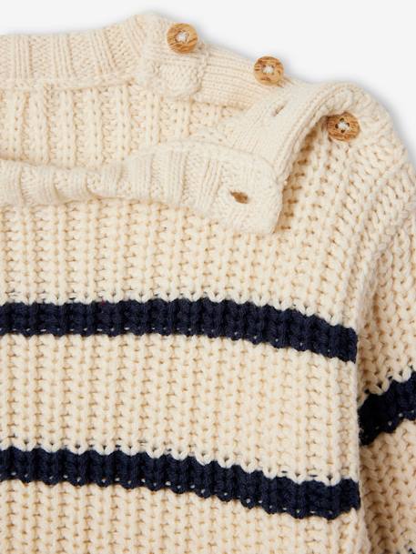 Rib Knit Jumper for Babies ecru+marl beige+sage green 