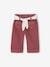 Wide-Leg Coloured Trousers with Tie Belt for Baby Girls purple clover 