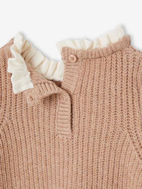 2-in-1 Jumper for Babies marl brown+rosy 