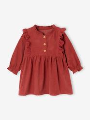 Baby-Corduroy Dress with Broderie Anglaise Ruffles for Baby Girls