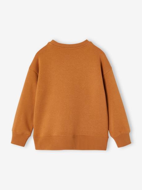 Sweatshirt with Chest Motif for Boys English green+pecan nut 