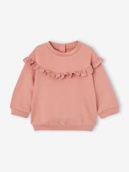 Baby-Sweatshirt with Broderie Anglaise Ruffle for Baby Girls